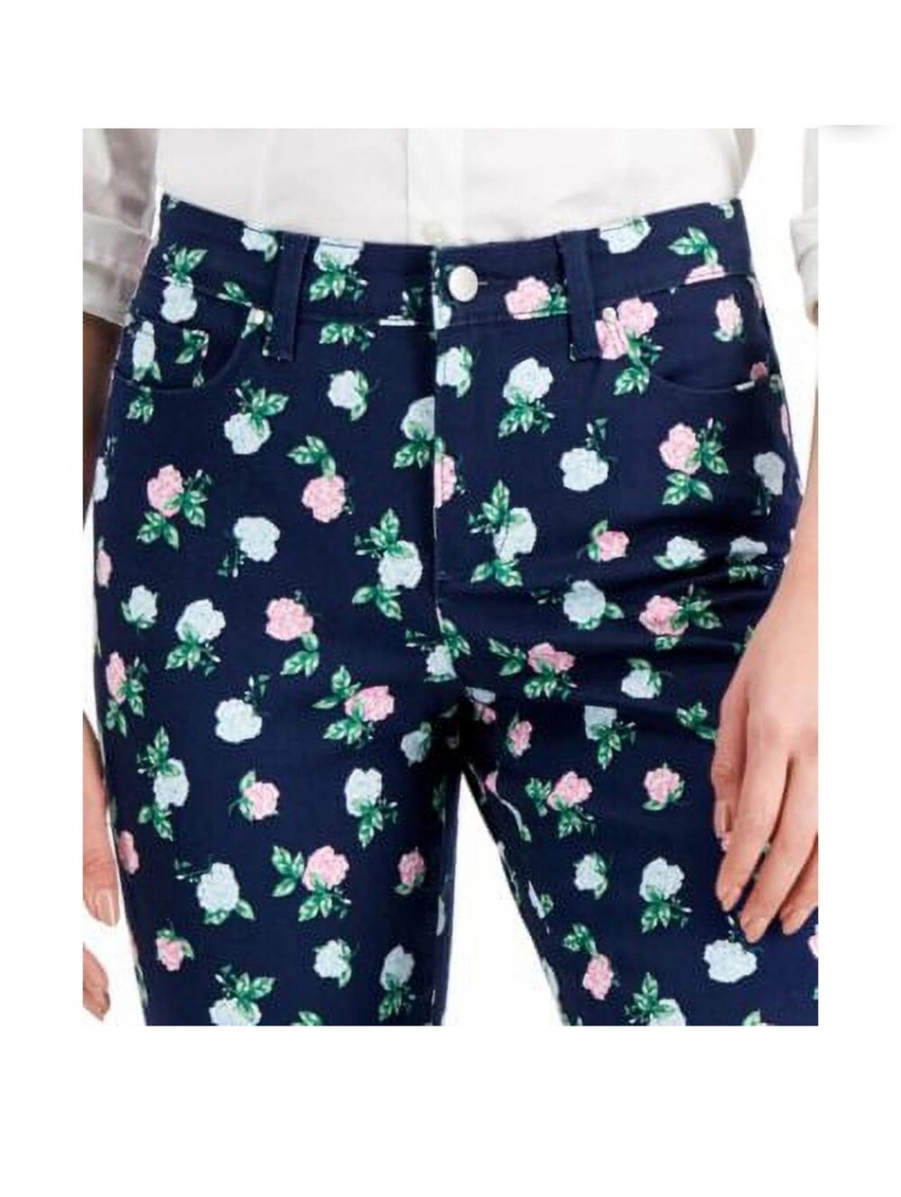 Charter Club Woman's Lexington Straight Floral Jeans
